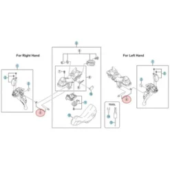 Axe Et Circlip Pour Manette De Dérailleur Et De Frein Shimano Dura Ace ST-9000