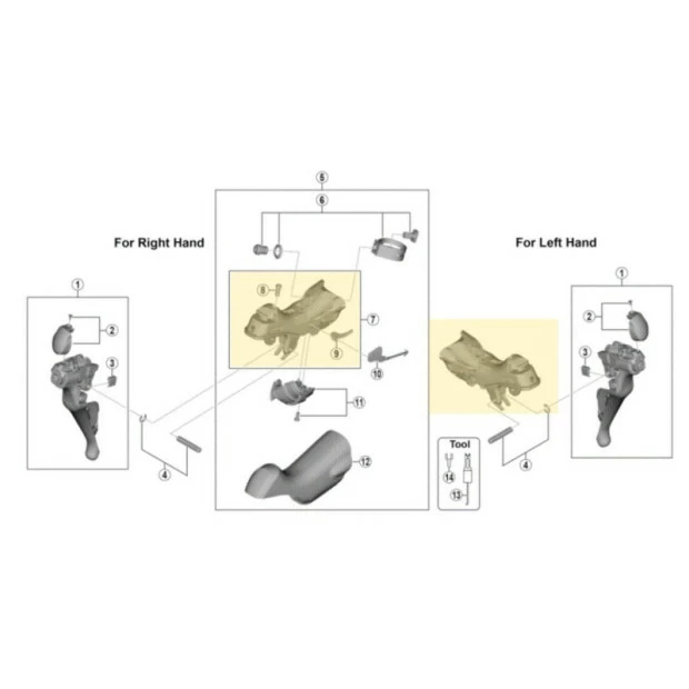 Corps De Manette De Frein Et De Dérailleur Shimano Ultegra ST-R8000 3 Corps De Manette De Frein Et De Dérailleur Shimano Ultegra ST-R8000