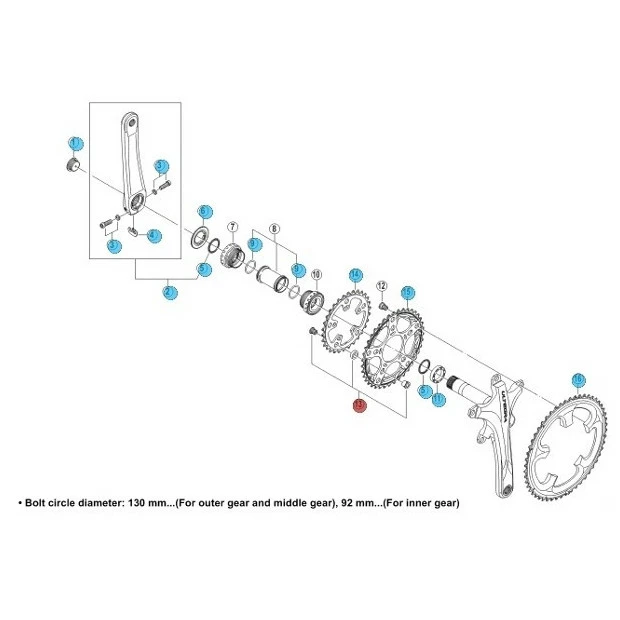 Visserie Pédalier Shimano Ultegra FC-6703 - Troisième Plateau 3 Visserie Pédalier Shimano Ultegra FC-6703 - Troisième Plateau